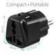 Переходник (2 в 1) US/UK/AU на EU, черный (EU Adapter black) - изображение 3