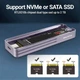 Кишеня для SSD JEYI i9X Visual Smart M.2 із сенсорним екраном та RGB, USB 3.2 Gen 2, 10 Гбіт/с, 2280 NVMe/PCIe, NGFF/SATA Gray - зображення 11