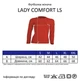 Лонгслив женский JHK, Lady Comfort, красный, размер XXL, футболка с длинными рукавами, хлопок, круглый вырез - изображение 5