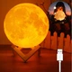 Светильник ночник "Луна 3D" + пульт, USB, 18см, 5 цветов, IP44 - изображение 1