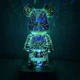 3D лампа нічник у вигляді ведмедика з ефектом феєрверк в RGB (7 кольорів), з можливістю підключення через USB. - зображення 1