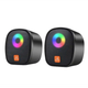 Чорні комп'ютерні колонки Kisonli X11 з підсвічуванням RGB. - зображення 1