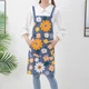 Женский кухонный фартук с принтом Cute flowers с регулируемой лямкой и карманом, серый "G" (85134891) - изображение 3