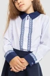 Блузка ошатна для дівчаток, колір біло-синій, 172R205-5, 128 - зображення 2