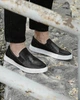 Кожаные мужские слипоны мокасины с перфорацией Legessy CROSBY BLACK AND WHITE 42 - изображение 4