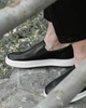 Кожаные мужские слипоны мокасины с перфорацией Legessy CROSBY BLACK AND WHITE 42 - изображение 5
