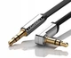 Аудіо кабель UGREEN AV119 3.5mm Male to 3.5mm Male Straight to angle flat Cable 2m (Black)(UGR-10599) (UGR-10599) - изображение 2