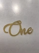 Топпер для торта на рік ONE без ніжки дзеркальний пластик (9х5см) ЗОЛОТО - зображення 2