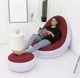 Надувное кресло с пуфом-подставкой для ног AIR SOFA ART 9233 красно белый - изображение 2