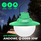 Акумуляторний LED світильник підвісний Andowl Q-D009X1 10W прожектор вологозахисний кемпінговий з акумулятором (Зелений) - зображення 1