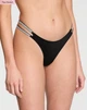 Трусики Victoria's Secret Double Shine Strap Smooth Brazilian Panty бразилианы черные S - изображение 3