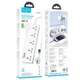 Сетевой удлинитель HOCO AC13A Talento 1.5м 5-position socket 1C3A USBx3 + Type-C White (6942007607148 ) - изображение 6
