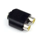 Перехідник аудіо Lucom Jack 3.5mm 3pin-RCAx2 F/F адаптер Y-form чорний(62.09.8323) - изображение 2