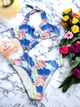 Купальник женский сдельный 2XL голубой с розовым с принтом монокини (3459) - изображение 4