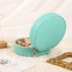Шкатулка Casegrace SP-1257 Turquoise для украшений и ювелирных изделий портативная круглая 11*11*5 см - изображение 4