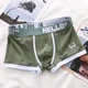 Набор мужских трусов боксеров Lesko PB-3199 L Light gray/Green/Coral/Black из 4 шт - изображение 5
