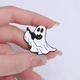 Брошь-значок BROCHE бижутерия Хэллоуин Привидение и кот белая BRGV114239 - изображение 5