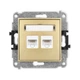 Розетка комп'ютерна подвійна 2*RJ45 Karlik MINI Золотиста UTP Cat 5E 29MGK-2 - зображення 1