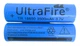 Акумулятор комплект 2 штуки 18650 3.7 V 3500 mAh реально біля 3000 mAh батарея літій-іонна Li-Ion UltraFire - зображення 3