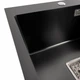 Кухонная мойка PVD Platinum Handmade HSBB 500x500x220 черная (квадратный сифон, 3.0/1.0) - изображение 4