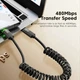 Кабель пружинний Toocki Type C - Type C 100W (20V/5A) PD Швидка зарядка Передача даних довжина 1.2м (752546227714) - зображення 6