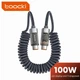 Кабель Toocki Type C - Type C PD 100W (20V/5A) LED-дисплей Швидка зарядка Передача даних для ноутбуків смартфонів планшетів Довжина 1,8м Grey (741196779673) - зображення 1