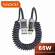 Кабель Toocki USB – Type-C PD 66W 6А LED-дисплей швидка зарядка та передача даних 1.8м Black (743881954386) - зображення 1