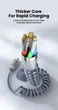 Кабель Toocki Type C - Type C PD 100W (20V/5A) LED-дисплей Швидка зарядка Передача даних для ноутбуків смартфонів планшетів Довжина 1,8м Grey (741196779673) - зображення 11