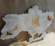 Часы 50х32 см настенные из эпоксидной смолы ручной работы "Карта Украины" с гербом (ЧЕС00000056) - изображение 1