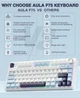 Беспроводная механическая игровая клавиатура с Hot-Swap AULA F75 White-Blue - изображение 3