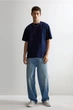 Футболка H&M Loose Fit XS темно-синій 0608945107 - зображення 1