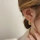 Модные позолоченные женские серьги-кольца с узором спиралью 14K на каждый день (DW4019) - изображение 5
