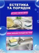 Диспенсер дозатор для моющего средства нажимной с губкой подставка под губку кухонный органайзер для мытья посуды, белый - изображение 3