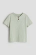 Футболка с пуговицами светло-зеленая H&M 92см (400097066) - изображение 1