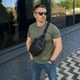 Нагрудна сумка бананка через плече поясна TK MK чорна екошкіра - зображення 4