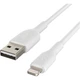 Кабель Belkin USB-A - Lightning PVC Cable 1 m White (CAA001BT1MWH) - зображення 3
