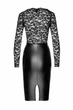 Сукня Noir Handmade F295 Euphoria, L, black, мереживо, глибоке декольте, спідниця міді під латекс - изображение 5