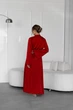 Комплект женский шелковый халат и ночная рубашка Valerie S-M красный - изображение 7