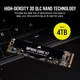 SSD диск Corsair MP600 CORE XT 4TB M.2 NVMe PCIe x4 Gen4 up tp 5000 MB/s (CSSD-F4000GBMP600CXT) - изображение 5