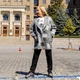 Напівпальто жіноче демісезонне PaniFani 50 сіра вовна клітинка (50) - изображение 1