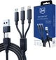 Kabel 3MK Hyper 3 w 1 Type-C USB-A to Type-C micro-USB Lightning 1.5 m Black (5903108541244) - obraz 10