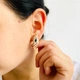 Серьги из красного золота с куб. циркониями С268 - изображение 5