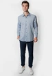 Сорочка чоловіча блакитна з бавовняної тканини Arber Slim fit 40-41 зріст 4 блакитний (AN 05.25.10) - изображение 2