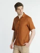 Льняна сорочка чоловіча коричнева Arber Hawaii Shirt 42 зріст 5 коричневий (M04.15.38.321) - зображення 3