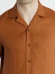 Льняна сорочка чоловіча коричнева Arber Hawaii Shirt 42 зріст 5 коричневий (M04.15.38.321) - зображення 5