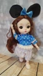 Шарнирная кукла BJD Мики в голубой кофте в горох 16см (К010) - изображение 2