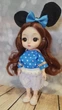Шарнирная кукла BJD Мики в голубой кофте в горох 16см (К010) - изображение 3
