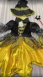 Карнавальный костюм ведьмы рост 130 см, золотисто-черный - изображение 7