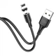 Кабель HOCO Lightning магнітний Sereno magnetic charging cable X52 1m 2,4A Black - зображення 1