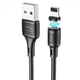 Кабель HOCO Lightning магнітний Sereno magnetic charging cable X52 1m 2,4A Black - зображення 3